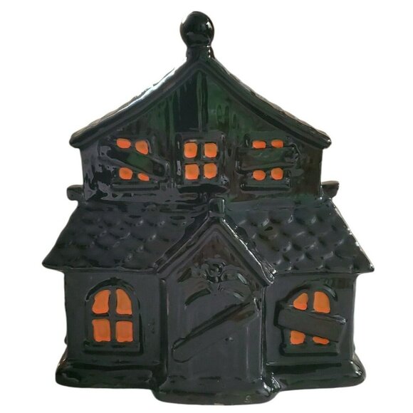 New Yankee Candle Haunted House Jar Holder Boney Bunch Halloween Ceramic 2021 - Picture 2 of 16